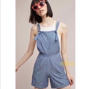Anthropologie Seen Worn Kept Chambray Romper